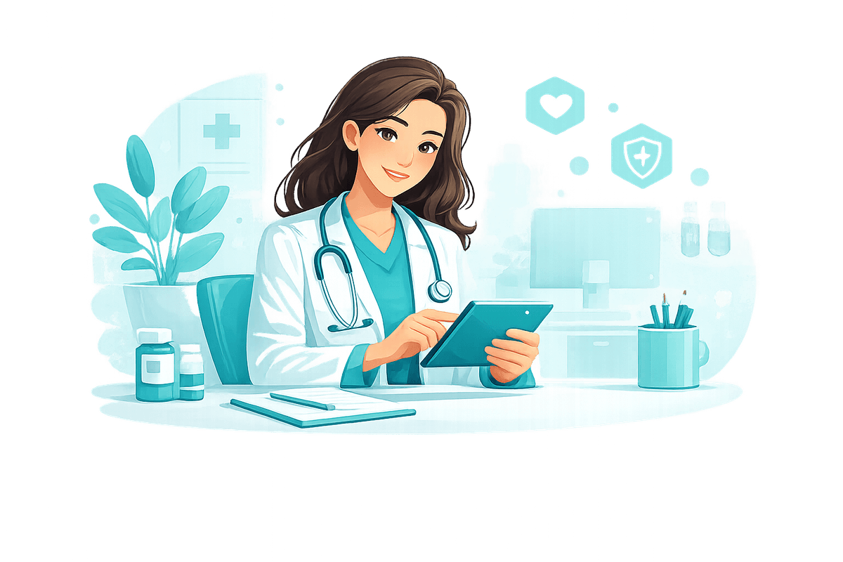 Profesional de salud usando medika360
